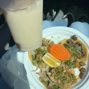 Carnitas and asada tacos