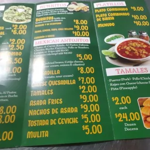 menu, pizza