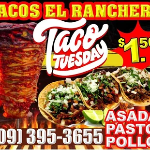 Every tuesday taco tuesday Especial sale