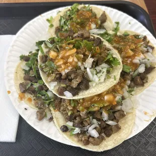 Carne asada tacos. Small size. Very good!
