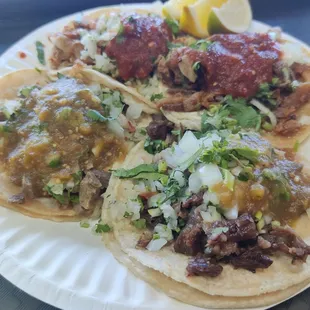 Cabeza taco Al pastor taco Buche taco Lengua taco
