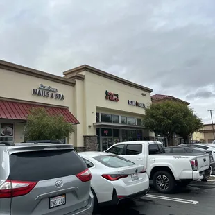 Outside of the store.