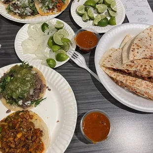 a table of mexican food