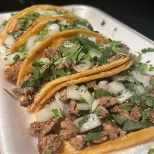 Asada tacos before adding salsa and lime - so good!