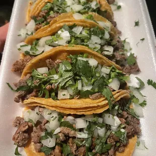 Another angle of the asada mini tacos - super good!