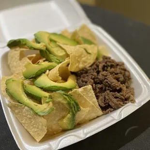 a tray of food on a table