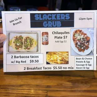 New Sunday brunch menu!