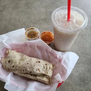 Burrito and a horchata