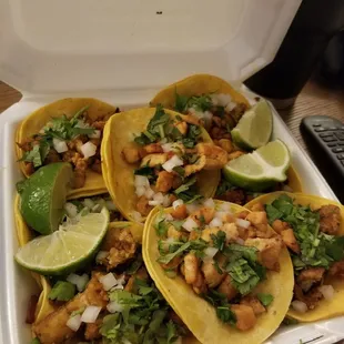 Pretty good! Took these home to eat w/chips &amp; salsa. From this view, you can see the chicken and chicharron. The rest are underneath.