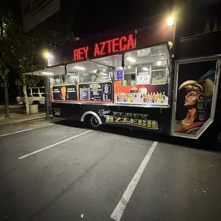 food truck at night