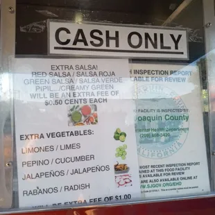 Cash only
