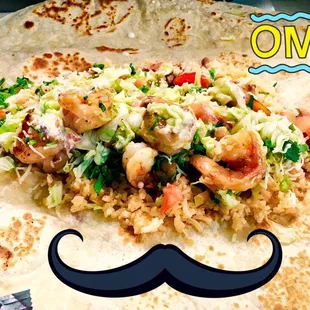 You guessed it! Shrimp burrito