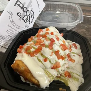 Beef chimichanga no lettuce