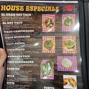 Menu as of June 2021