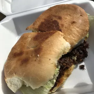 barbacoa torta, very good. Filled up the length of the box in case that is not clear