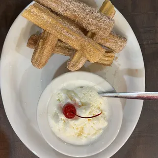 Churros and ice cream