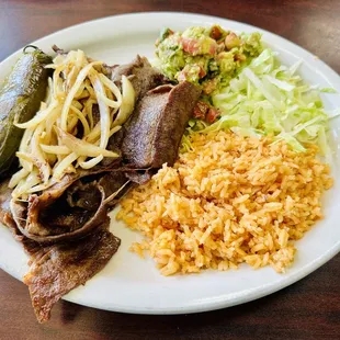 a plate of mexican food