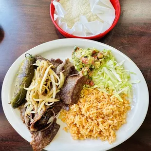 a plate of mexican food