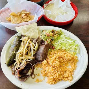 a plate of mexican food