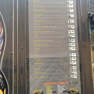 Menu as of 10/12/22