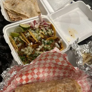 a variety of food items
