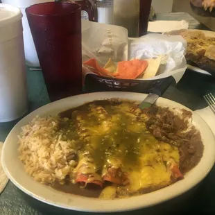 a plate of mexican food