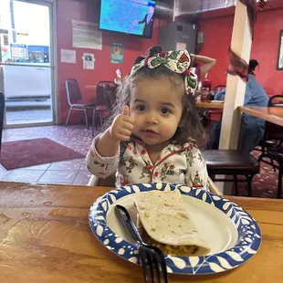 Thumbs up for the best bean and cheese