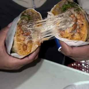 Carne asada burrito with cheese.