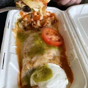 Pork wet burrito