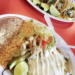 two plates of mexican food