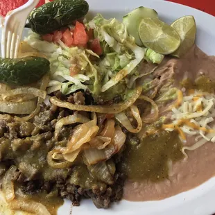 Burrito plate without tortilla and no rice for those on low carb!