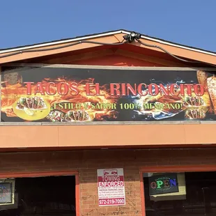 the front of the restaurant