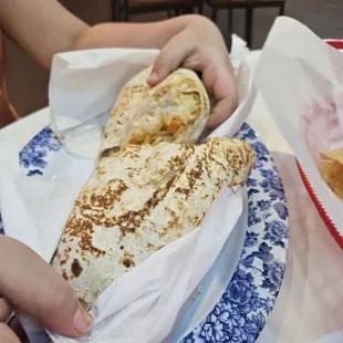 Bean, cheese and rice burrito