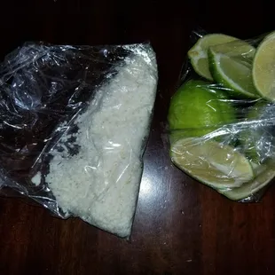 two limes and rice