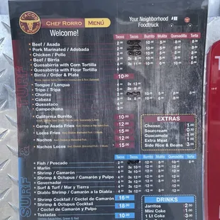 5/2021 menu and prices