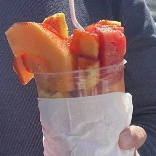 Fresh fruit cup w/chamoy and tajin