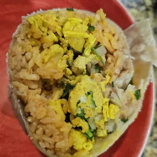Trash chicken burrito / more like cilantro rice burrito for $12