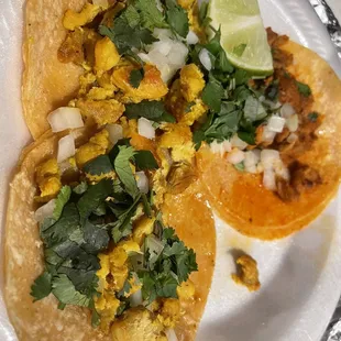two tacos on a plate