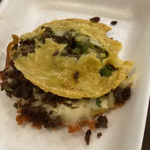Carne asada quesadilla. Not good at all.