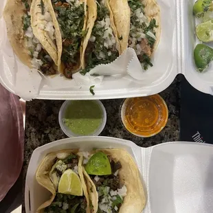 8 tacos and one of each salsa. Ridiculous.