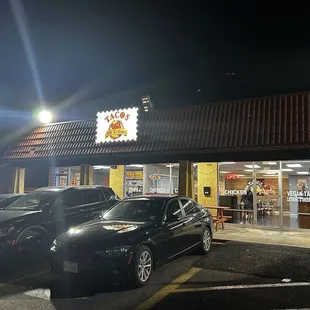 Outside of restaurant.  It's a little hidden  it spacious inside.