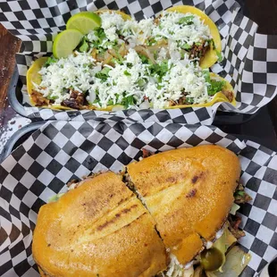 Taco plate and torta