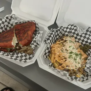 Pambazo torta with loaded fries