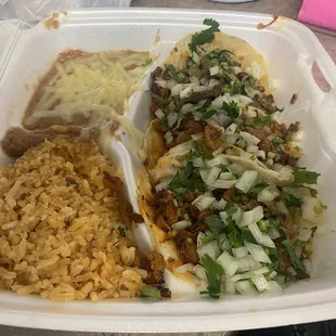 Taco plate, asada &amp; al pastor.