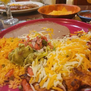 a plate of mexican food