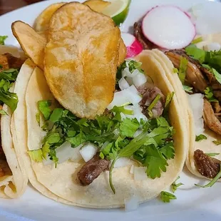 Street taco: AL pastor, asada, carnitas