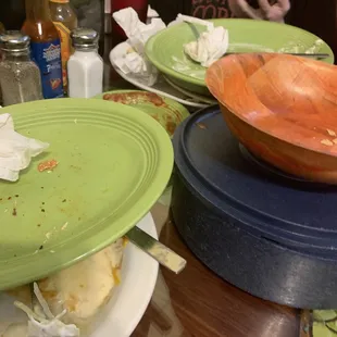 Never Removed One Dirty Dish From Our Table!!