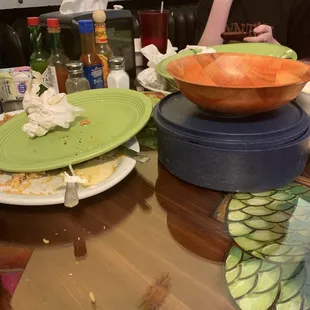 Dirty Dishes Piled High! Another Sign of A Horrible Waitress!