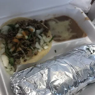 Burrito order with a taquito
