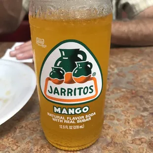 a bottle of mango juice